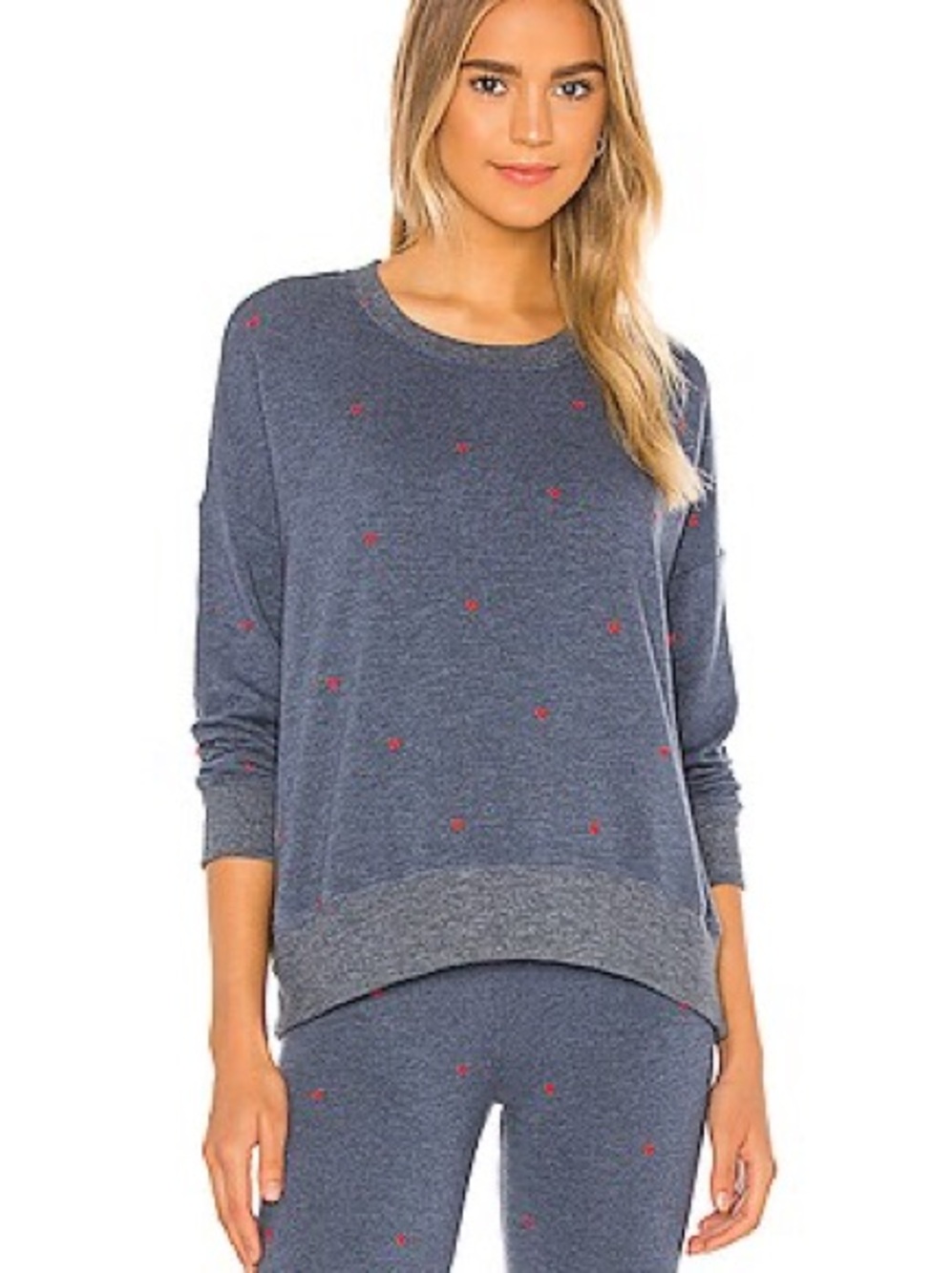 Sundry Little Hearts Icon Oversized Sweatshirt in Blue 4 / XL